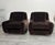 1970s Vintage Italian Lounge Chairs in Chocolate Brown Velvet, 1970s, Set of 2 For Sale - Image 5 of 10