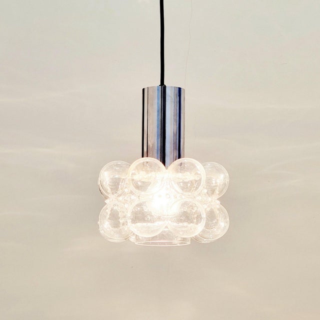 Metal Mid-Century Bubble Glass Ceiling Light/Pendant by Helena Tynell for Limburg, Germany, 1960s For Sale - Image 7 of 11