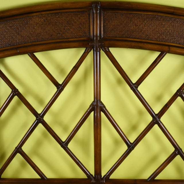 Late 20th Century Fretwork Rattan King Headboard For Sale - Image 5 of 5