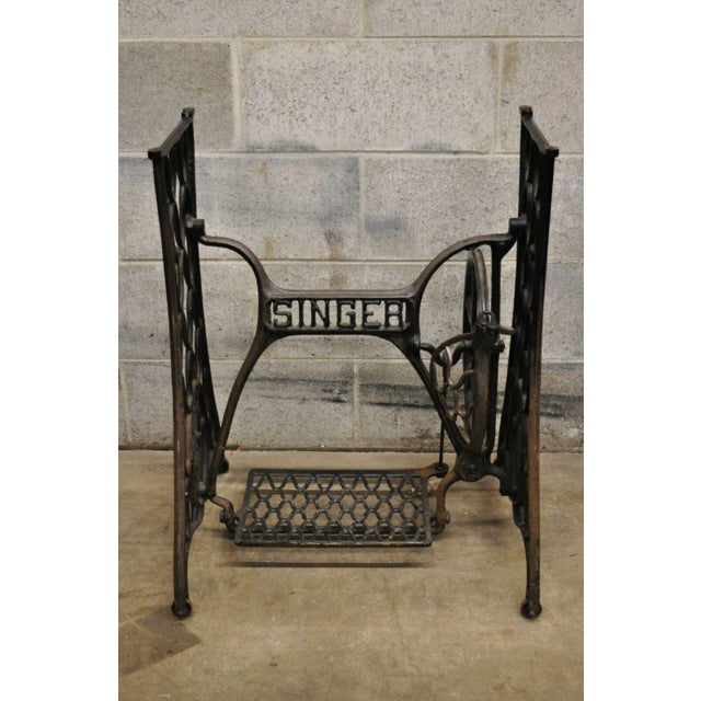 Antique Singer Sewing Machine Treadle Base Cast Iron Victorian Table