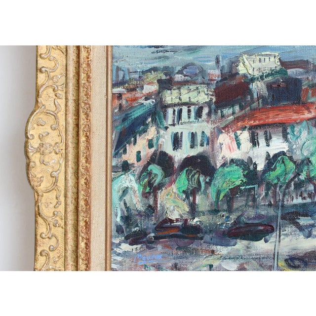 Guy Le Péqueux, View Over the City of Red Roofs, 1960s, Oil on Canvas For Sale - Image 7 of 15