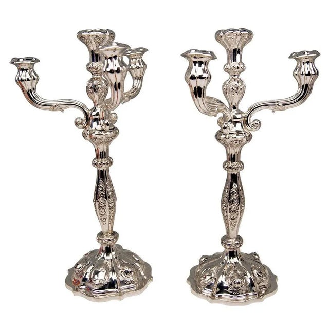 Biedermeier Silver Candleholders by Albert Kattner, Vienna, 1857, Set of 2 For Sale - Image 11 of 11