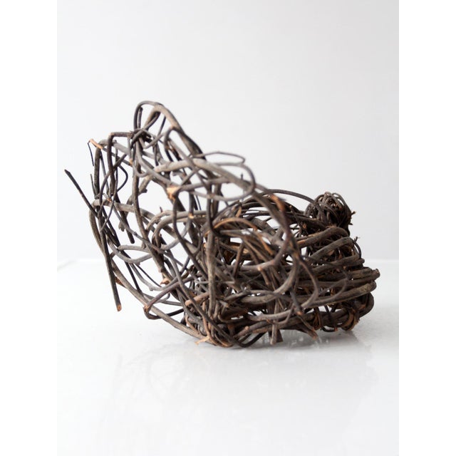 Mid 20th Century Vintage Woven Grapevine Turkey Folk Art Sculpture For Sale - Image 5 of 14