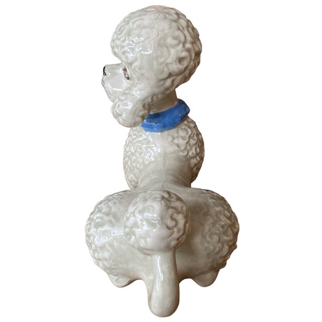 1950s Staffordshire Style Hand Painted Ceramic French Poodle Statue For Sale In Jacksonville, FL - Image 6 of 11