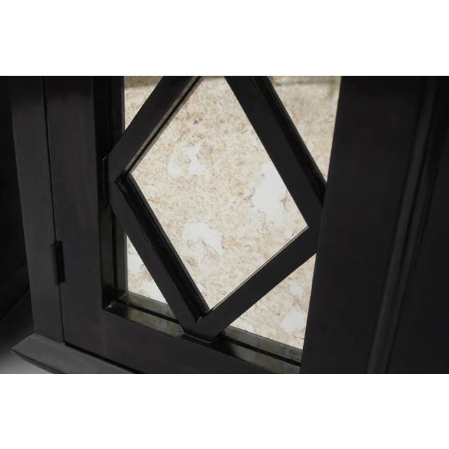 Black Lacquered Cabinets with Braces, 1950s, Set of 2 For Sale - Image 4 of 11