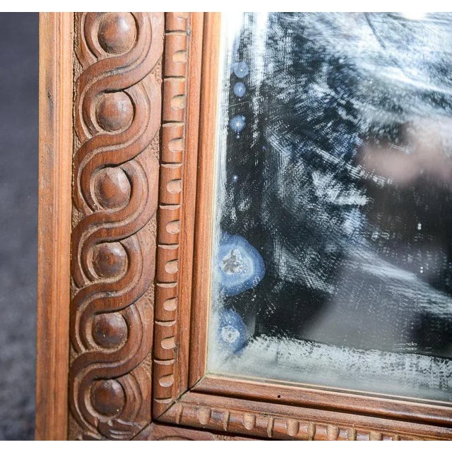 Wall Mirror with Carved Frame and Molato Glass For Sale - Image 5 of 9