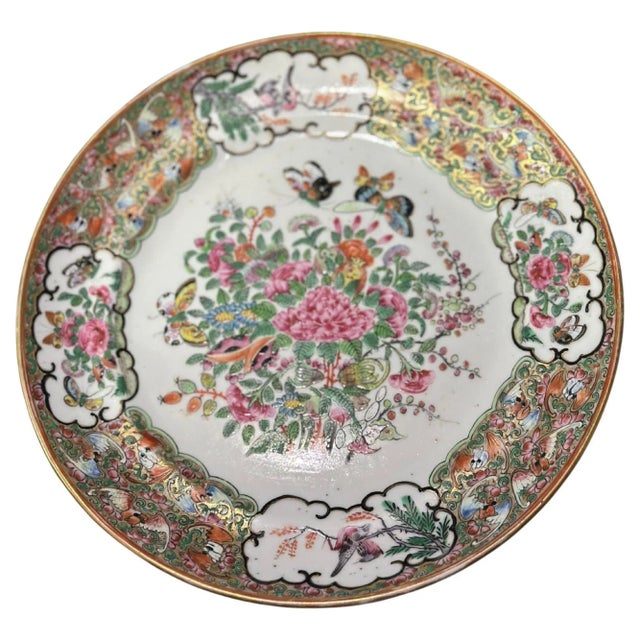 Early 19th Century Early 19th Century Chinese Export Rose Canton Plates- Set of 8 For Sale - Image 5 of 11