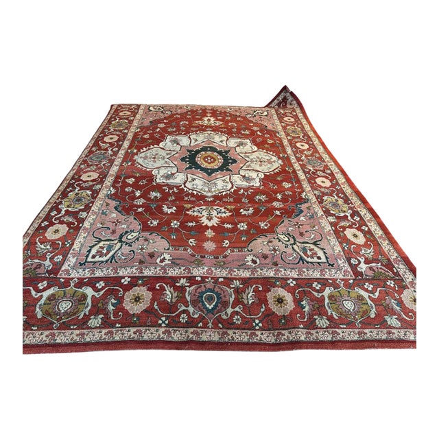 A Contemporary Turkish Rug Inspired by Serapi Design | 9x12 For Sale