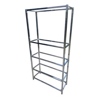 Vintage Modular Glass and Chrome Display Cabinet, 1970s For Sale