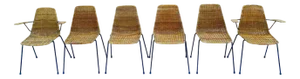 Dining Chairs and Armchairs, Italy, 1950s, Set of 6