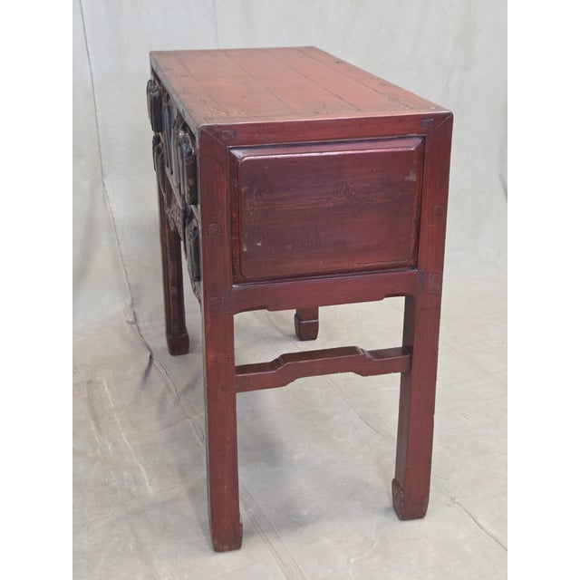 Antique Chinese Qing Dynasty Lacquer Side Table With Birds and Flowers For Sale - Image 16 of 17