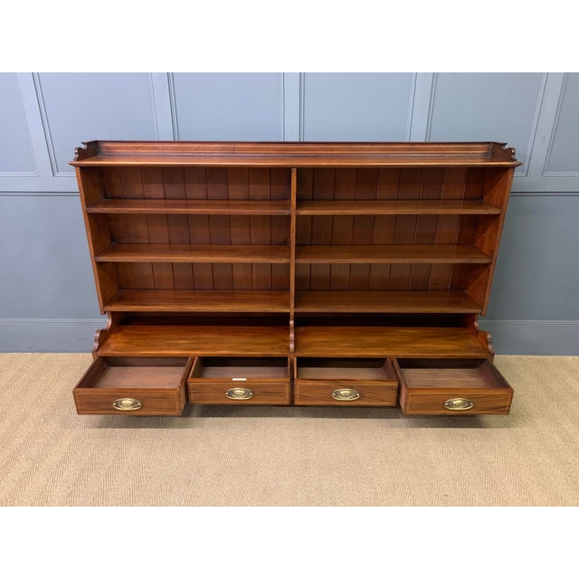 Brown Mahogany Open Bookcase by Lamb of Manchester, 1900 For Sale - Image 8 of 14