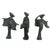 Metal Set of Three Japanese Modernist Cast Iron Figural Sculptures, Mid-Century For Sale - Image 7 of 9