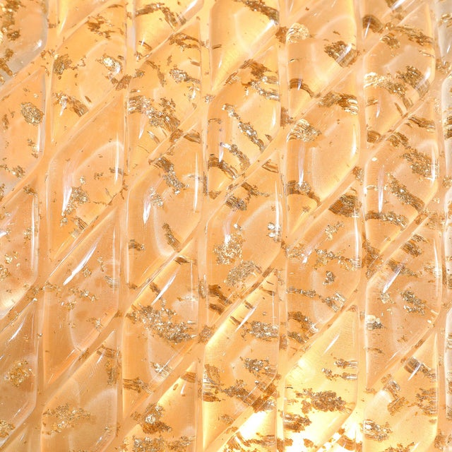 Metal Pair of Modernist Hand-Blown Murano Braided Motif Glass Sconces W/ 24 Karat Gold For Sale - Image 7 of 18