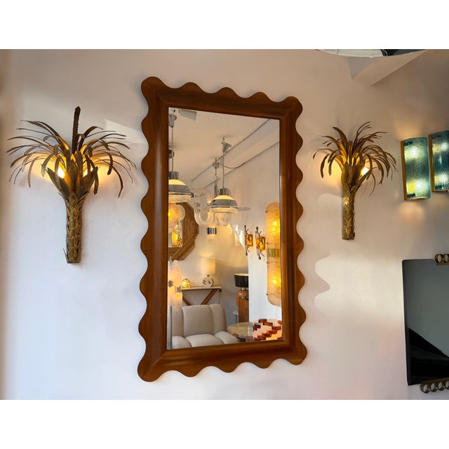 Pair of Brass Palm Tree Sconces by Maison Jansen, France, 1970s For Sale - Image 9 of 12