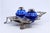 Silver Silver Inkwell with Acanthus Leaf Reliefs, Blue Glass Containers with Lids and Trunk-Shaped Pen Holder For Sale - Image 8 of 9