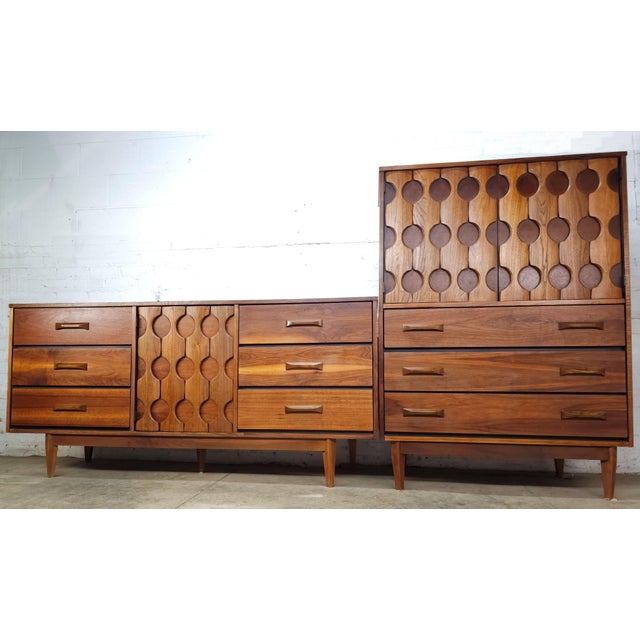 Mid-Century Modern 1960s Sculptural Original Mid Century Modern Dressers - Set of 2 For Sale - Image 3 of 16