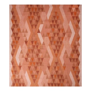 Rug & Kilim's Scandinavian Beige-brown Peach and Orange Wool Rug 6x9 For Sale