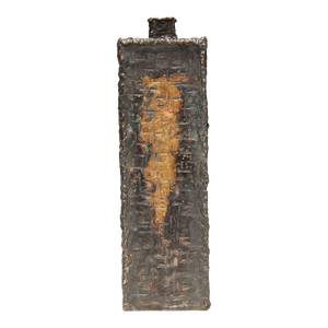 Marcello Fantoni (1915 - 2011) Brutalist Metal Vase, Signed