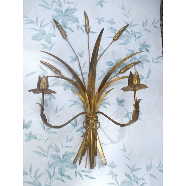 Vintage Gold-Plated Wall-Mounted Candleholders, 1970s, Set of 2 For Sale - Image 4 of 18