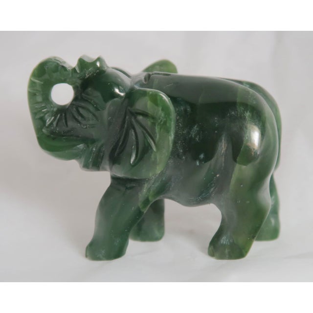 Jade Miniature Well-Carved Lucky Elephant Believed to Bring Happiness and Good Luck For Sale - Image 17 of 18