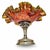 Footed bowl/centerpiece in painted glass and Portuguese silver - Javali hallmark, c. 1890–1920. Large footed bowl,...