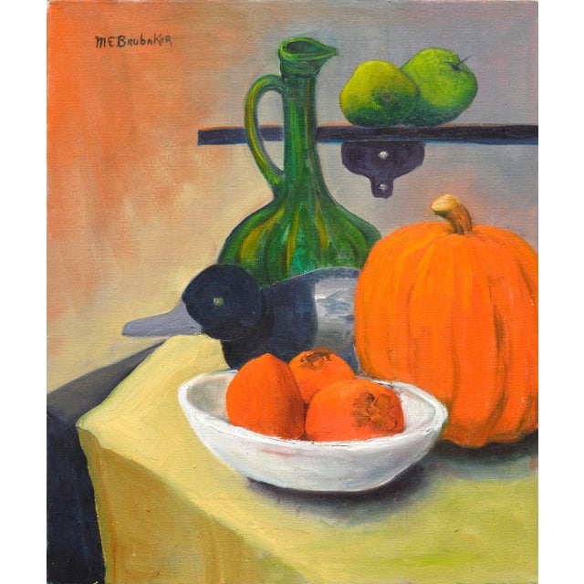 Pumpkin & Persimmons Still Life For Sale