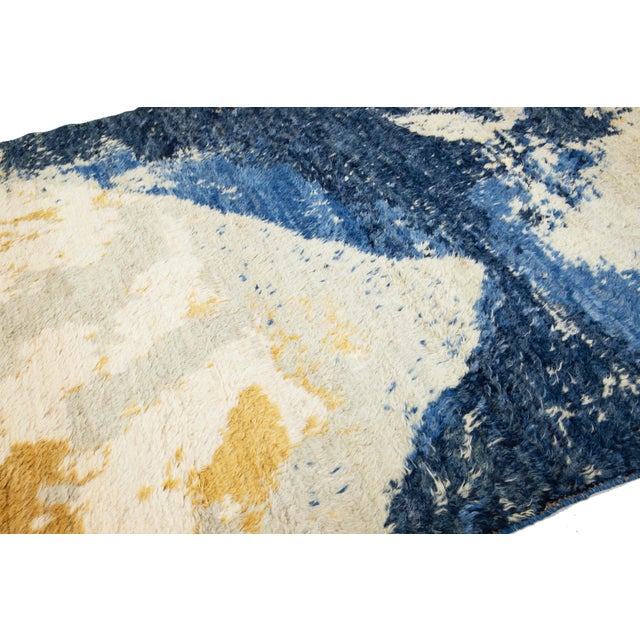 Contemporary Moroccan Style Plush Wool Rug With Abstract Design For Sale In New York - Image 6 of 10