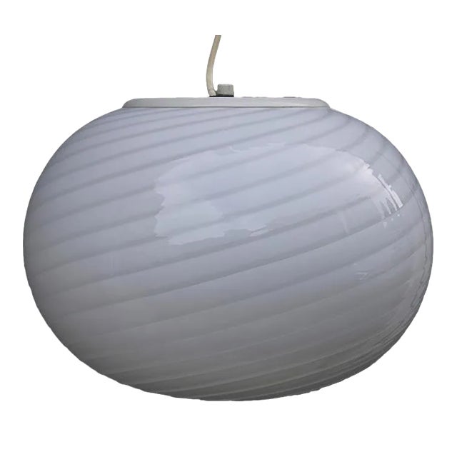Spiral White Egg Ceiling Lamp from De Majo, 1970s For Sale