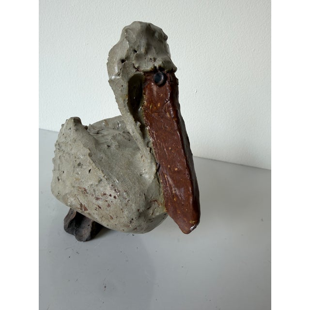 Vintage Handmade Studio Pottery Abstract Pelican Sculpture For Sale In Miami - Image 6 of 11