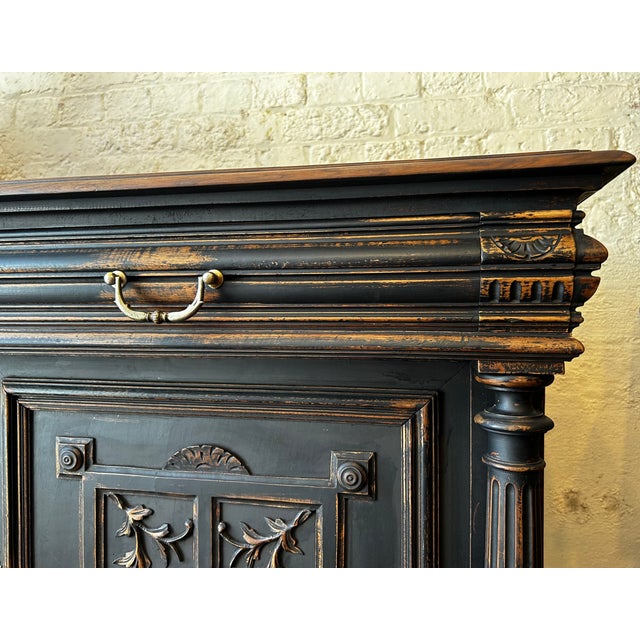 French Renaissance Revival Ebonised Walnut Sideboard, 1880 For Sale - Image 9 of 13