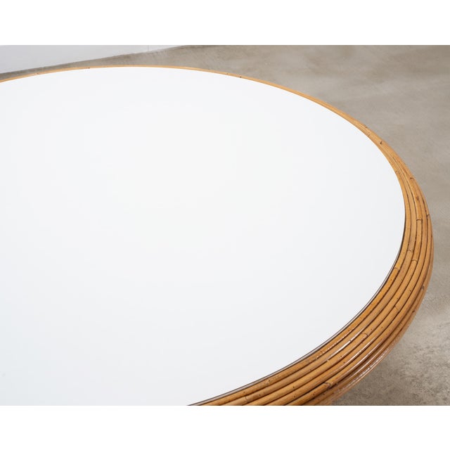 Wood McGuire Organic Modern Rattan Pencil Reed Round Dining Table For Sale - Image 7 of 18