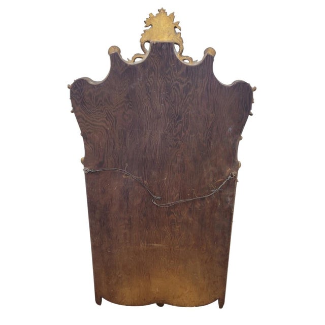 Beautiful antique French Rococo Trumeau mirror with original oil painting signed by the artist. Circa 1900-1920 featuring...