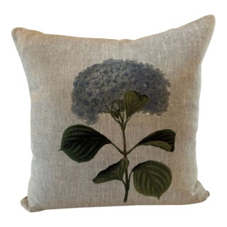 Hydrangea Linen Accent Pillow For Sale