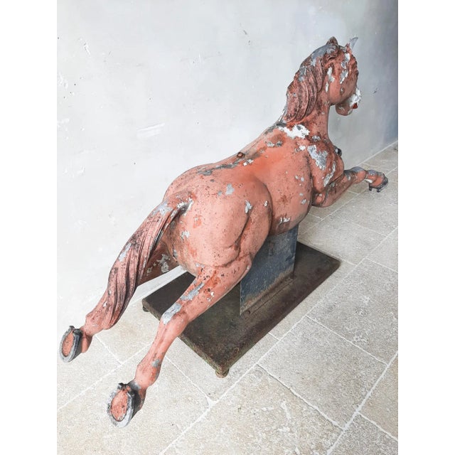 Mid-Century Modern Cast Aluminum Fairground Horse Sculpture, 1950s For Sale - Image 9 of 11