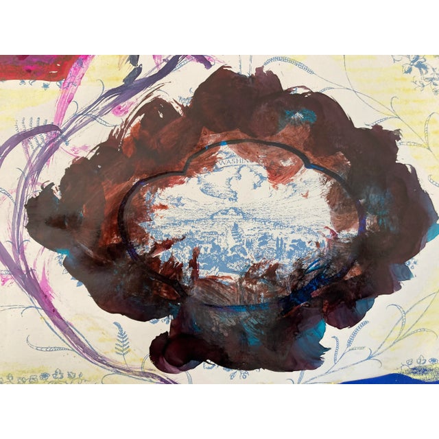 Erik Sulander Original Abstract Painting “Wall Paper” by Erik Sulander 27x24, Signed, Unframed. For Sale - Image 4 of 7