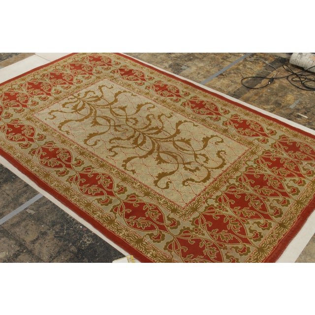 Hand-knotted in wool circa 1920-1930, Rug & Kilim boasts this 7x11 antique European Art Nouveau rug making a grand entry...