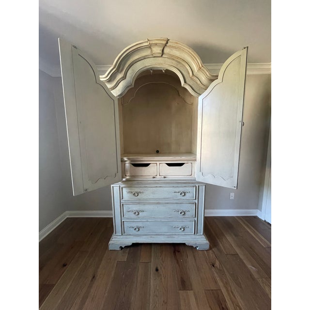 French Provincial Authentic Habersham European Country Media Armoire - 91.5" H For Sale - Image 3 of 7