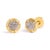 Contemporary 14K Yellow Gold Plated .925 Sterling Silver 1.0 Cttw Round Brilliant Cut Diamond Solitaire Milgrain Stud Earrings, A Pair For Sale - Image 3 of 6