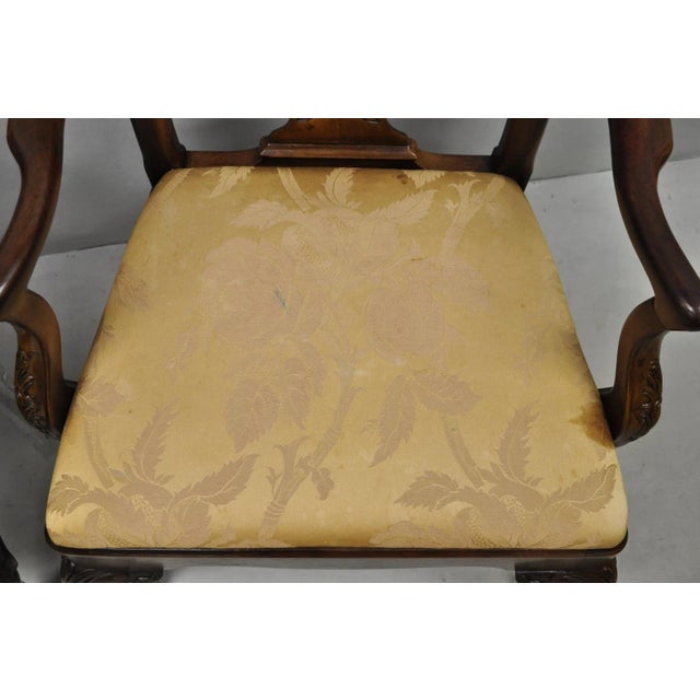 Late 20th Century Henredon Aston Court Chinoiserie Georgian Mahogany Dining Arm Chairs - A Pair For Sale - Image 9 of 18