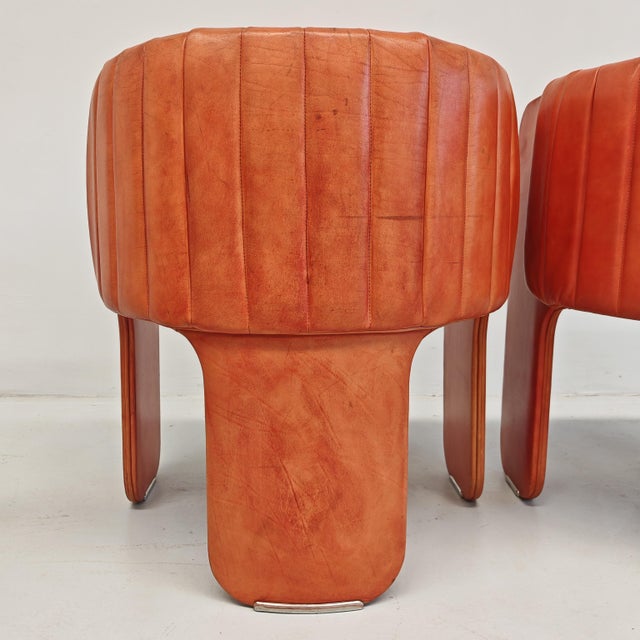 Leather Dinette Tub Chairs by Luigi Massoni for Poltrona Frau, 1970s, Set of 2 For Sale - Image 16 of 18