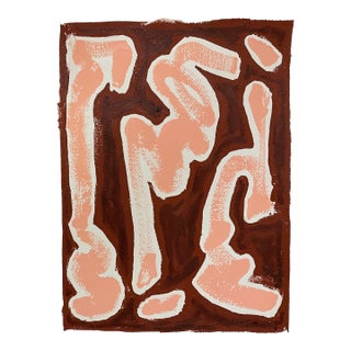 “Maroon” Contemporary Abstract Oil and Acrylic on Paper by Lacey Berry For Sale