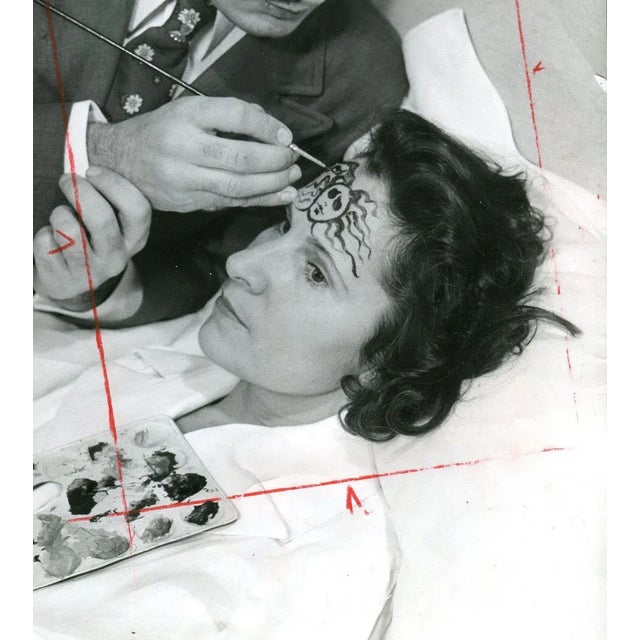 Modern Dali is Painting Medusa's Head on Galas Forehead, 1955 For Sale - Image 3 of 5