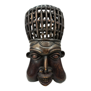 Mid 20th Century African Hand Carved Large Wooden Bamum Sculpture