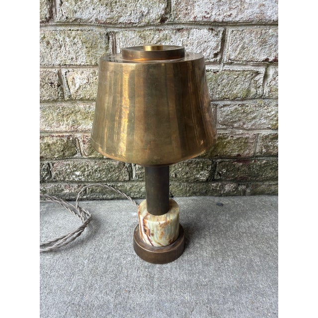 Vintage Brass and Marble Table Lamp For Sale - Image 11 of 12