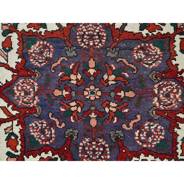 1950 8'7"x11'2" Turkey Red Wool Vintage Persian Bakhtiari Hand Knotted Oriental Rug For Sale - Image 12 of 12