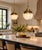 Vintage Mid Century Modern Tulip Milk Glass & Brass Hanging Pendant Lights, Pair For Sale - Image 4 of 10