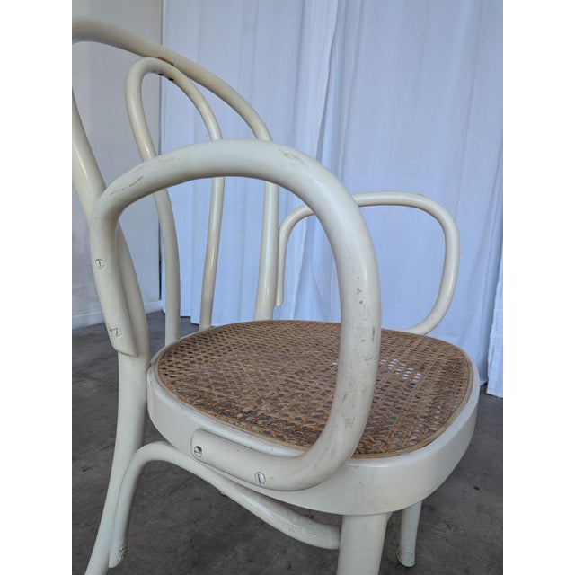 Vintage Dining Chair in White Beech and Bentwood Cane Seat, 1970s For Sale - Image 6 of 18