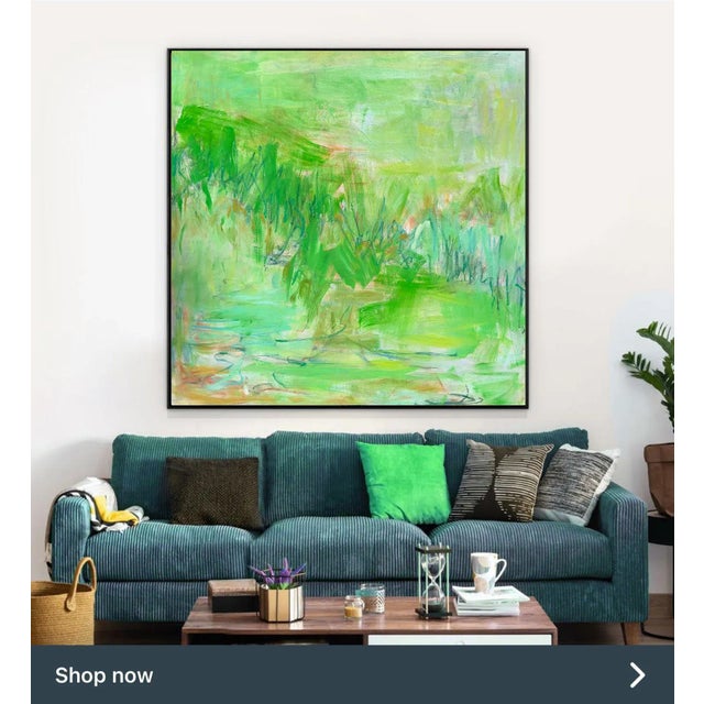 Large "Fresh Air" by Trixie Pitts Abstract Expressionist Landscape Oil Painting For Sale - Image 11 of 12