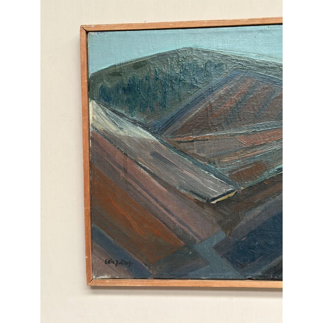 Eric Julius, Glumslövs Backar, 1950s, Oil Painting on Canvas, Framed For Sale - Image 11 of 18